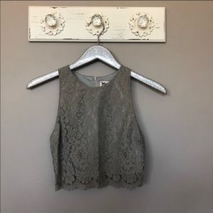 Show Me Your MuMu Lace Olive Crop Top🌻